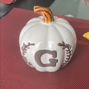 Ashland Pumpkin Fall Monogram letter G table decor resin